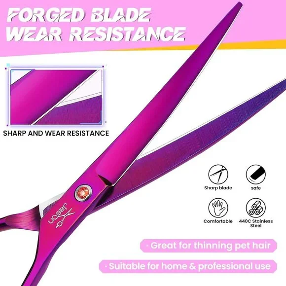JASON 7.5" Professional Up-Curve Shears -Dog Grooming Scissors - Picture 12 of 15